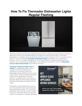 How To Fix Thermador Dishwasher Lights Regular Flashing