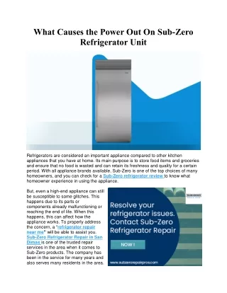 What Causes the Power Out On Sub-Zero Refrigerator Unit