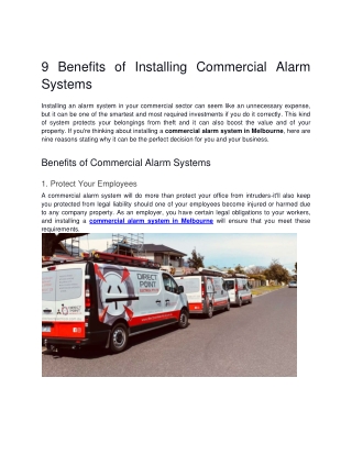commercial alarm system in Melbourne