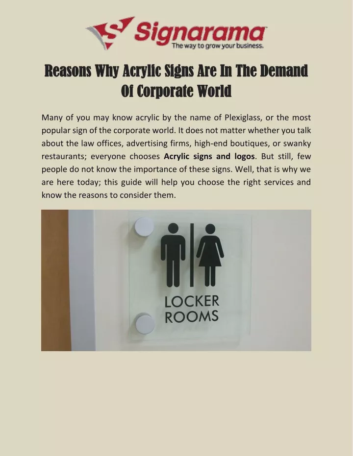 reasons why acrylic signs are in the demand