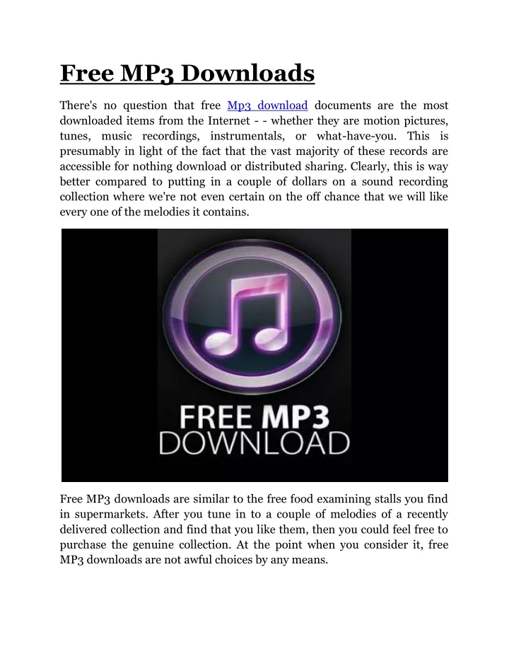 free mp3 downloads