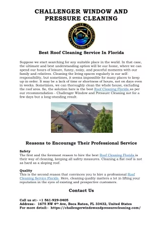 Best Roof Cleaning Service in Florida.