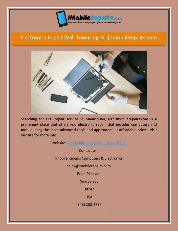 electronics repair wall township