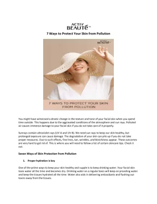 7 Ways to Protect Your Skin from Pollution