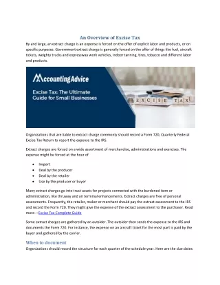 an overview of excise tax