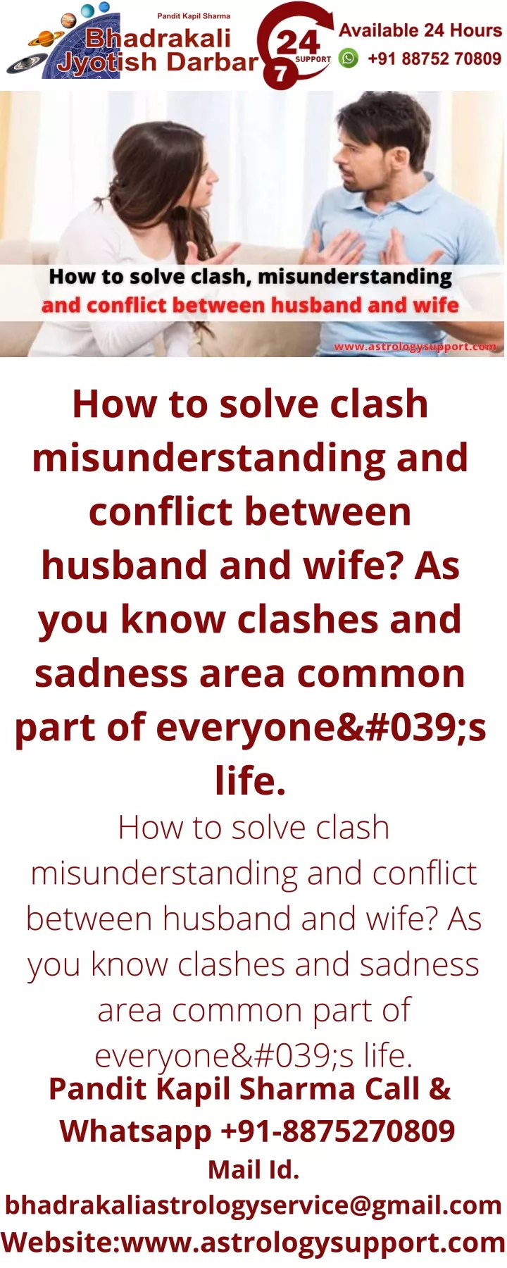 how to solve clash misunderstanding and conflict