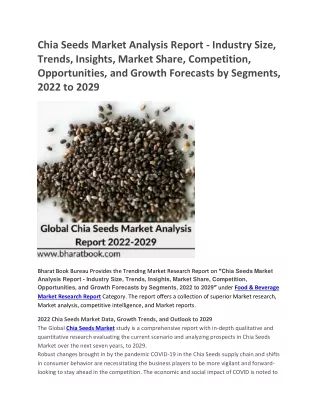 chia seeds market analysis report industry size