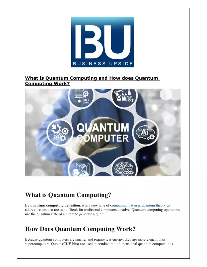 what is quantum computing and how does quantum