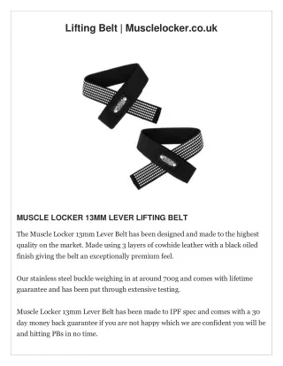 Lifting Belt  Musclelocker.co.uk