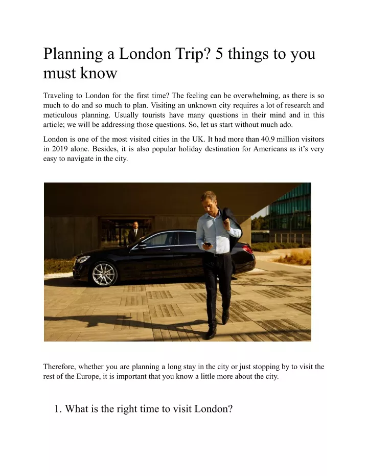 planning a london trip 5 things to you must know