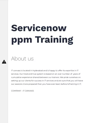 Servicenow ppm training