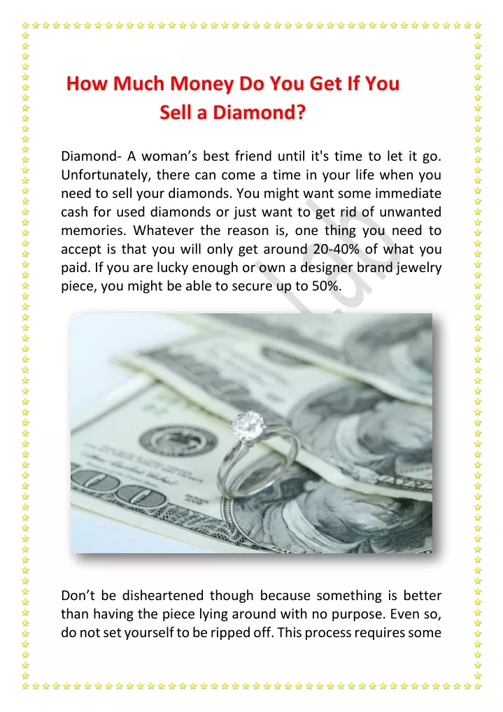 how much money do you get if you sell a diamond