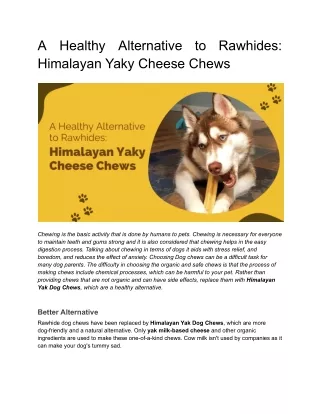 A Healthy Alternative to Rawhides: Himalayan Yaky Cheese Chews