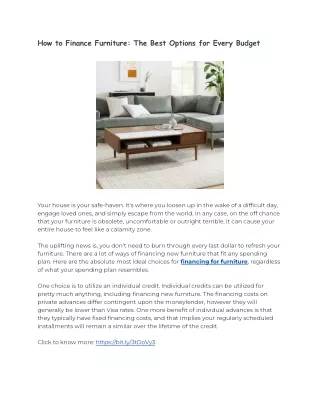 how to finance furniture the best options