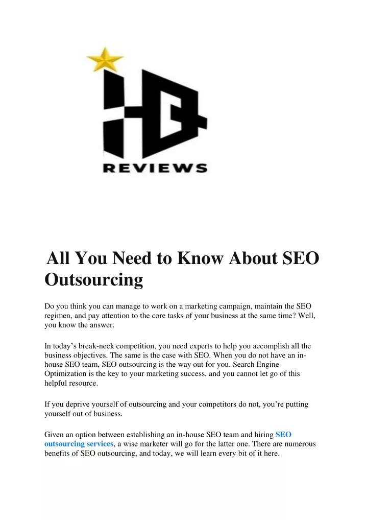 all you need to know about seo outsourcing