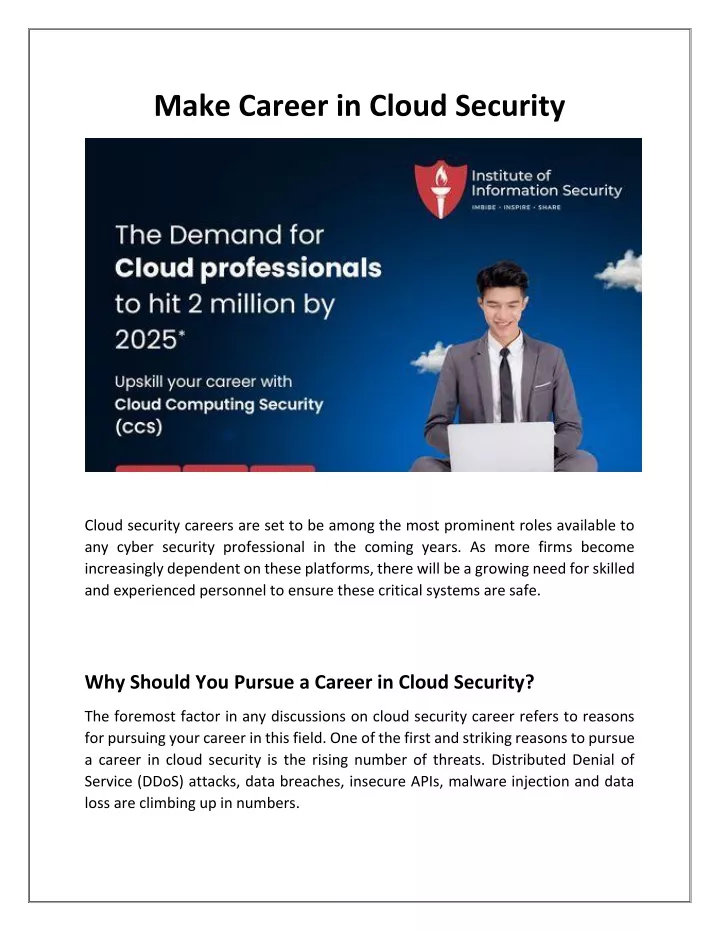 make career in cloud security