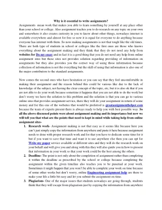 why is it essential to write assignments