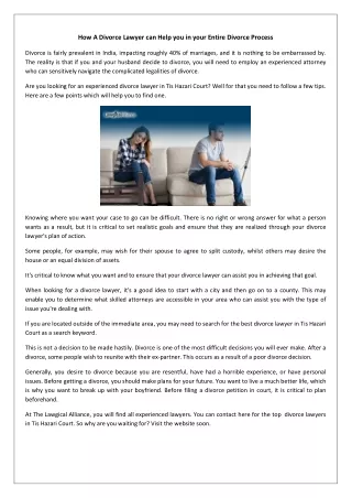 How A Divorce Lawyer can Help you in your Entire Divorce Process