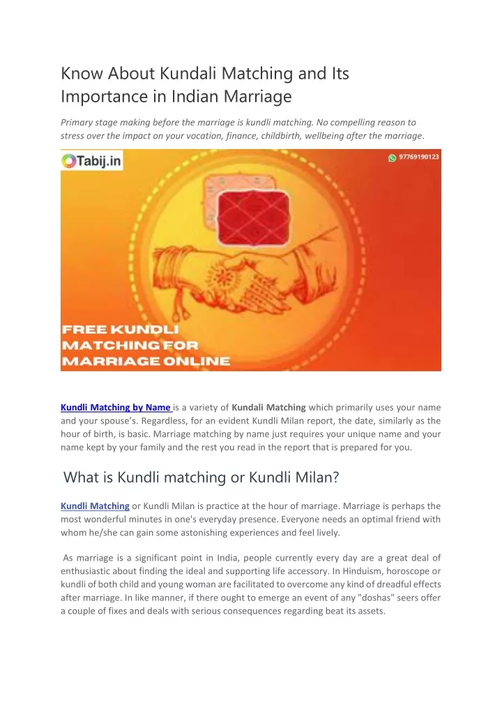 know about kundali matching and its importance