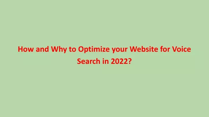 how and why to optimize your website for voice