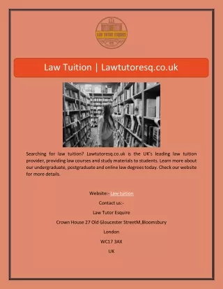 Law Tuition | Lawtutoresq.co.uk