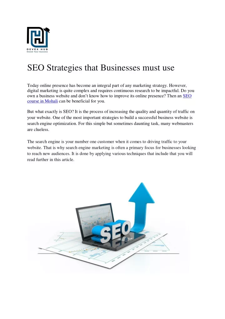 seo strategies that businesses must use today