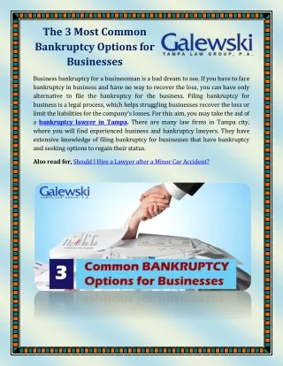 The 3 Most Common Bankruptcy Options for Businesses