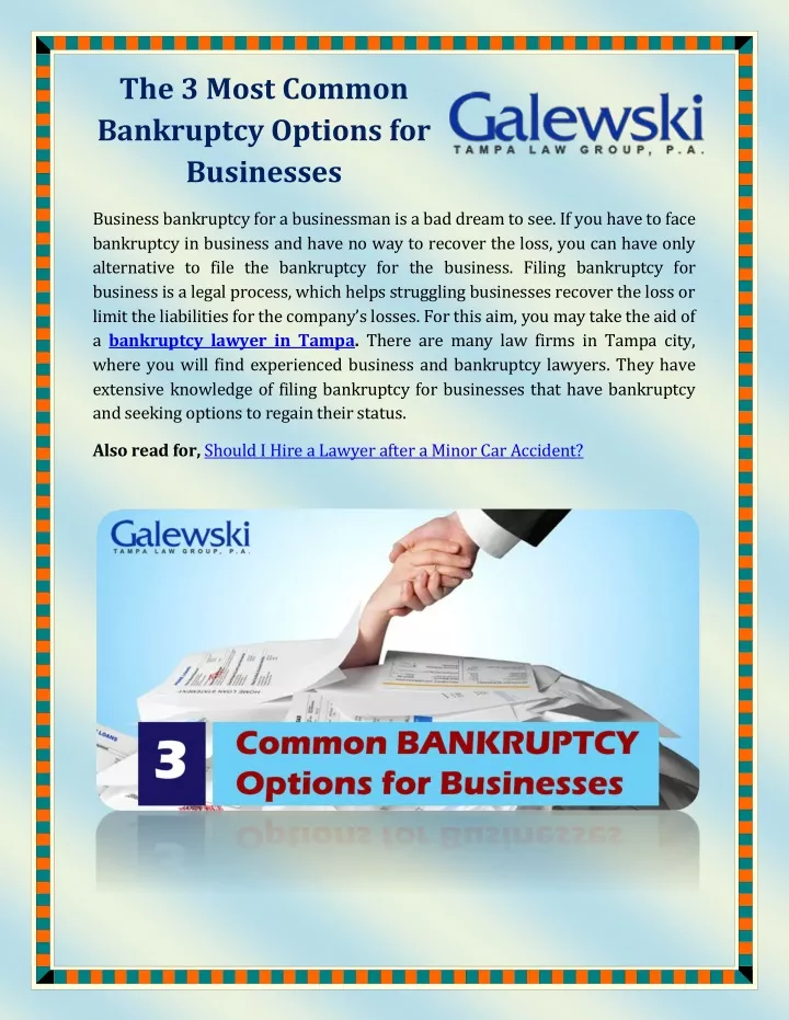 the 3 most common bankruptcy options