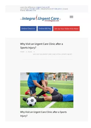 Why Visit An Urgent Care Clinic After A Sports Injury