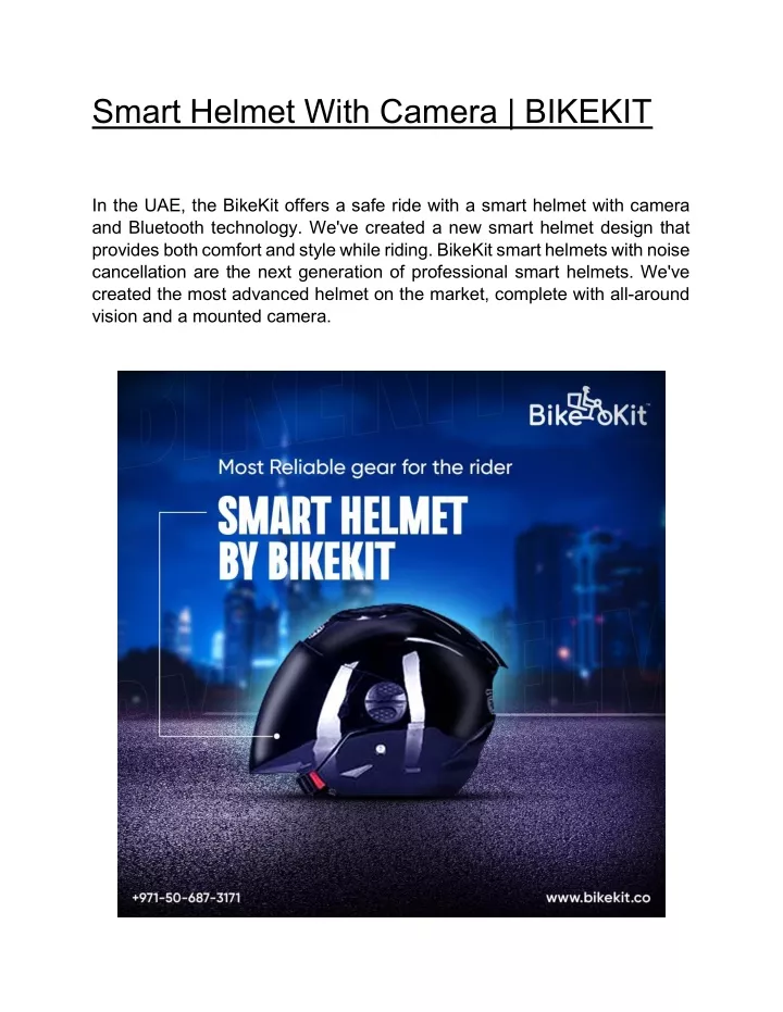 smart helmet with camera bikekit