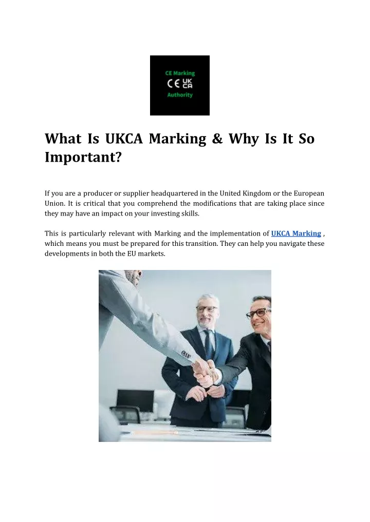 what is ukca marking why is it so important