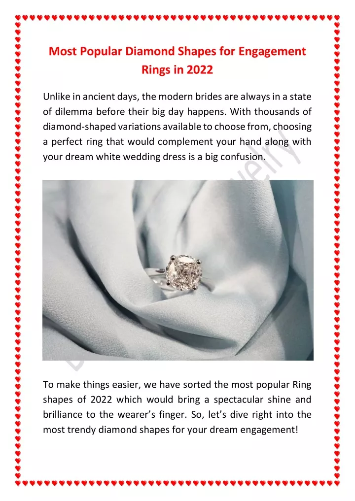 most popular diamond shapes for engagement rings