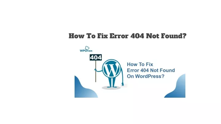 how to fix error 404 not found