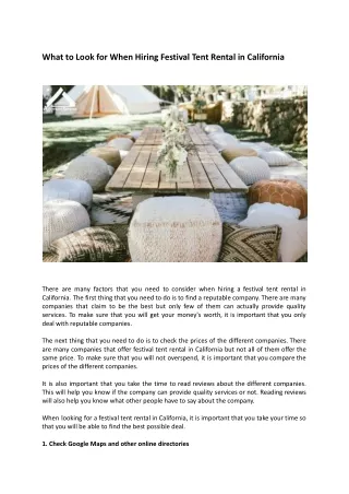 What to Look for When Hiring Festival Tent Rental in California.docx