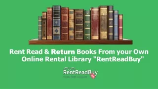 Rent Read & Return Books From your Own Online Rental Library "RentReadBuy"