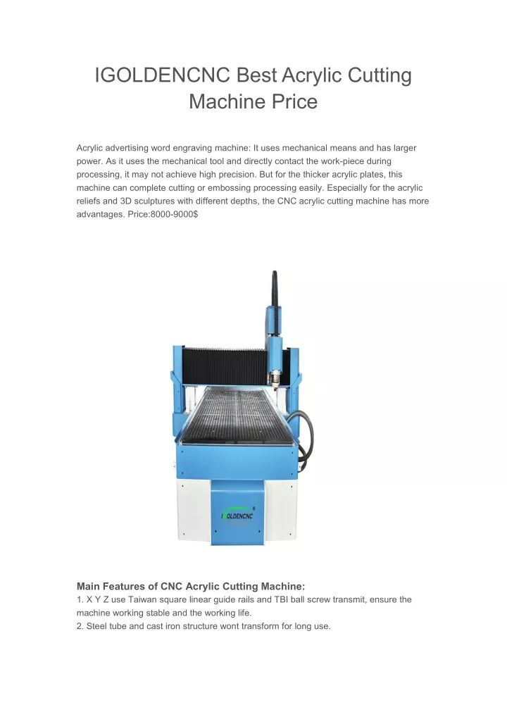 igoldencnc best acrylic cutting machine price