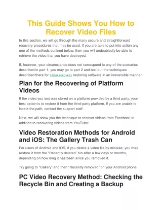 This Guide Shows You How to Recover Video Files