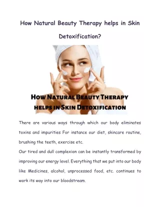 how natural beauty therapy helps in skin