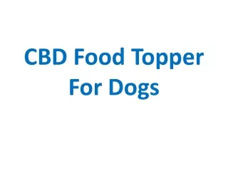 cbd food topper for dogs