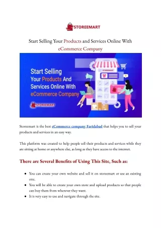 start selling yourproductsand services online