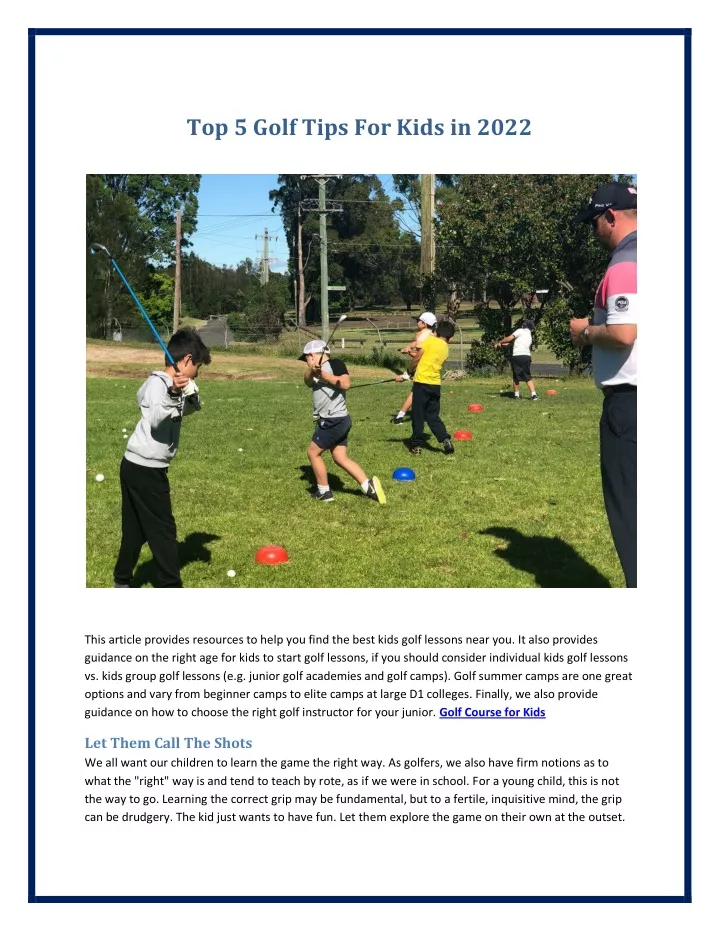 top 5 golf tips for kids in 2022