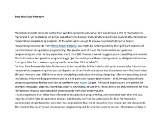 best mac data recovery