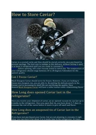 How to Store Caviar
