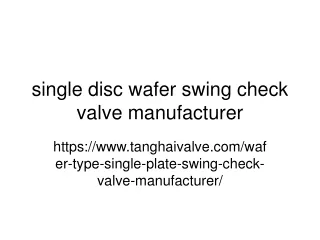 single disc wafer swing check valve manufacturer