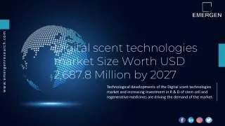 Digital scent technologies market Size Worth USD 2,687.8 Million by 2027