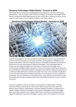 quantum technologies global market forecast