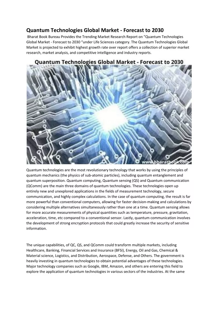 quantum technologies global market forecast