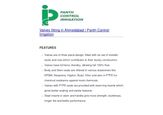 Valves fitting in Ahmedabad | Panth Control Irrigation