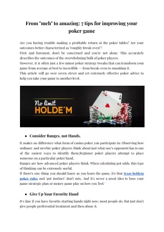 From _meh_ to amazing_ 7 tips for improving your poker game