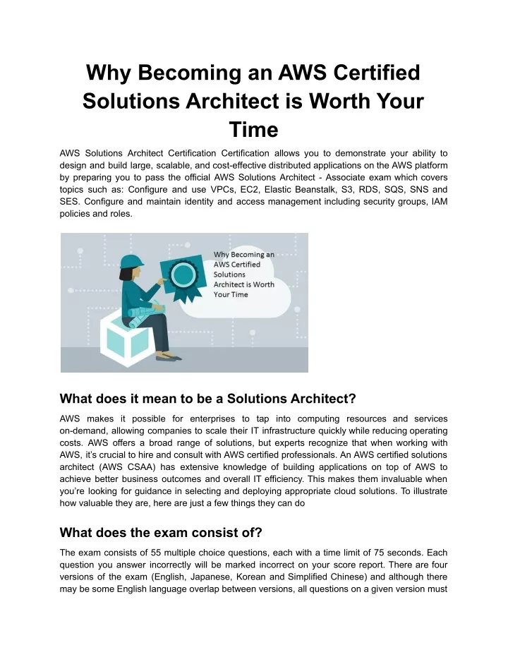 why becoming an aws certified solutions architect